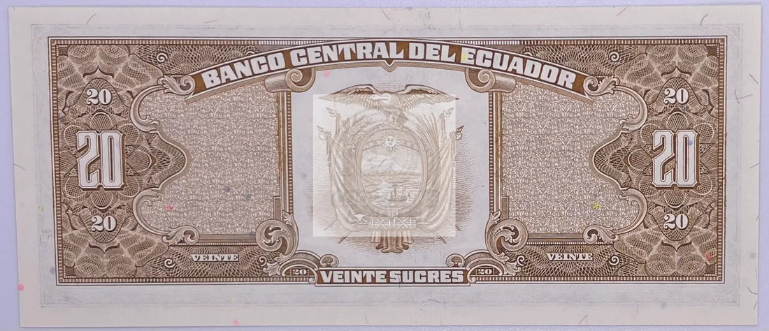 ECUADOR 20 VEINTE SUCRES 1988 NOTE Pick-121, Used Banknote - Cool Coins & Notes