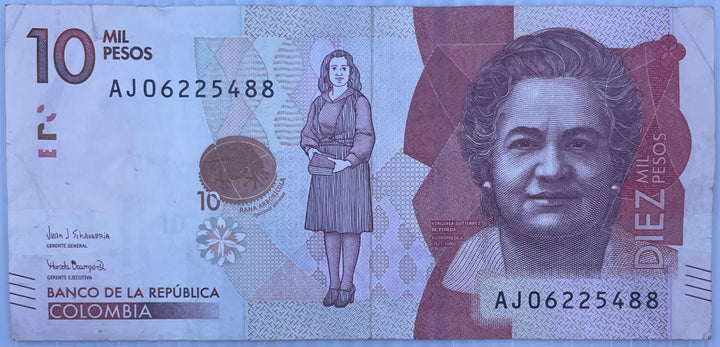 2020 Columbia 10,000 Pesos Circulated World Banknote