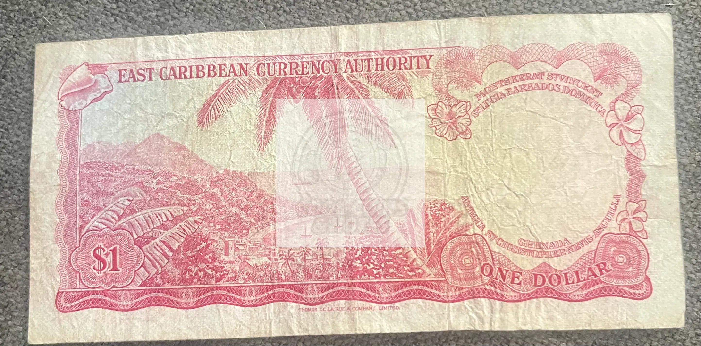 East Caribbean States 1 DOLLAR P-13F ND 1965 Queen ♛ Elizabeth Boat - Cool Coins & Notes