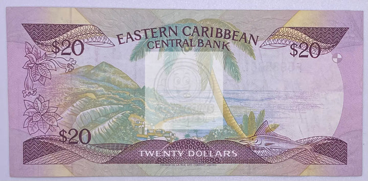 Eastern Caribbean States 20 Dollars Banknote 1988-93 Pic#24L - Cool Coins & Notes