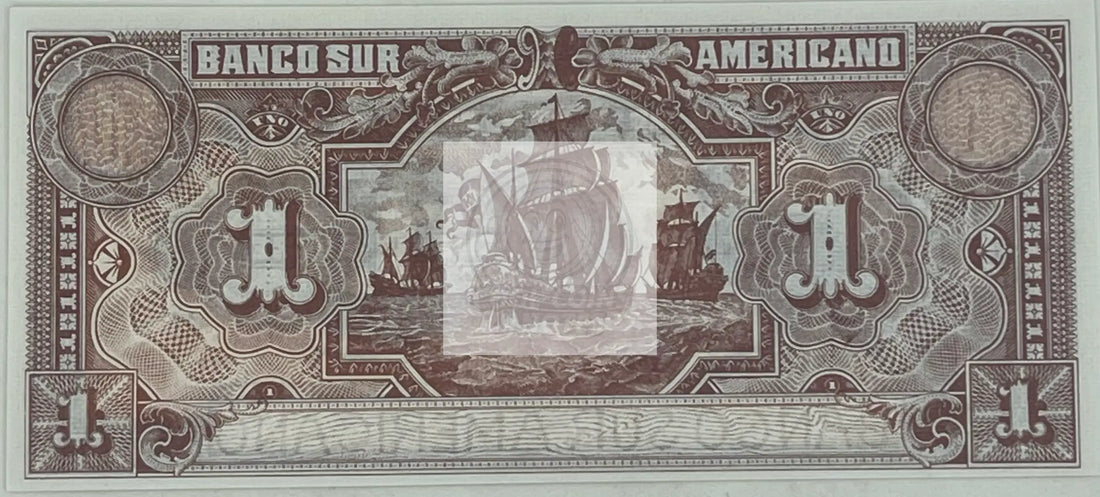 Ecuador 1920 1 Sucre S-251r, UNC World Banknote - Cool Coins & Notes