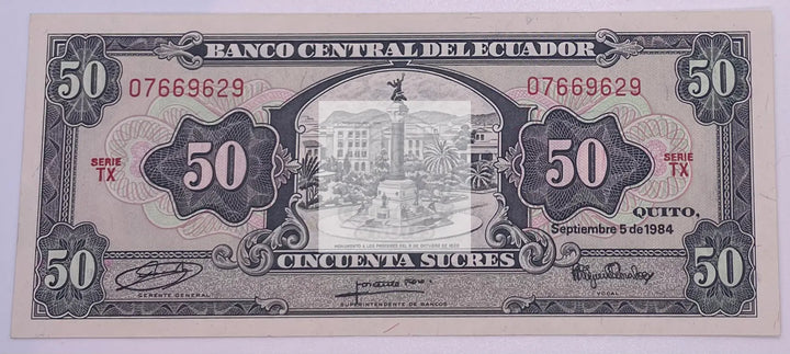 Ecuador 1984 50 Sucres P122a UNC, World Banknote - Cool Coins & Notes