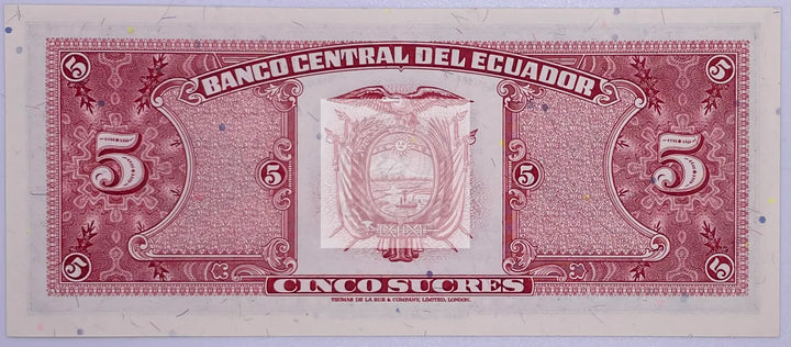Ecuador, 5 Sucres, 11-22-1988, P-113d, UNC Banknote - Cool Coins & Notes