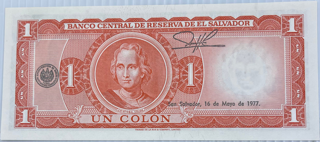 El Salvador 1972 1 Colon P-115a UNC World Banknote Currency - Cool Coins & Notes