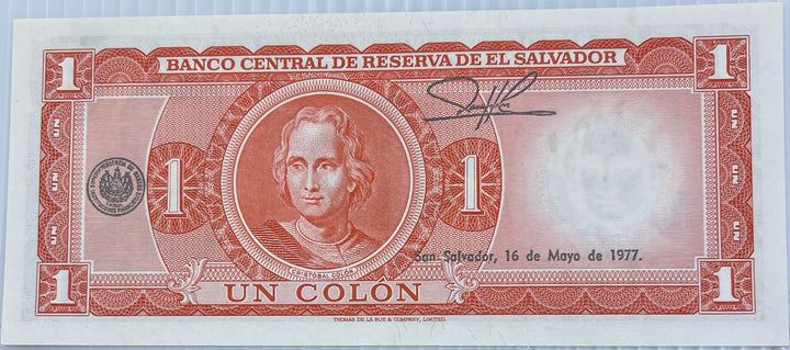 El Salvador 1972 1 Colon P-115a UNC World Banknote Currency - Cool Coins & Notes