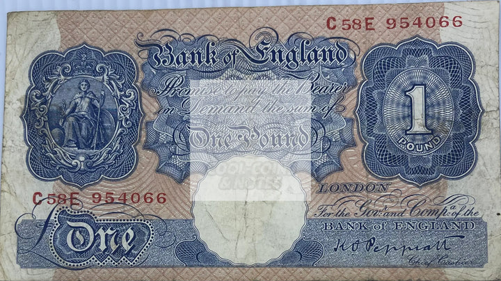 England 1948 1 Pound P-369d Used World Banknote Currency - Cool Coins & Notes