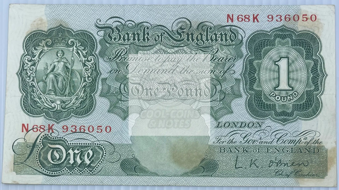 England 1948-1960 1 Pound P369c, Used World Banknote Currency - Cool Coins & Notes