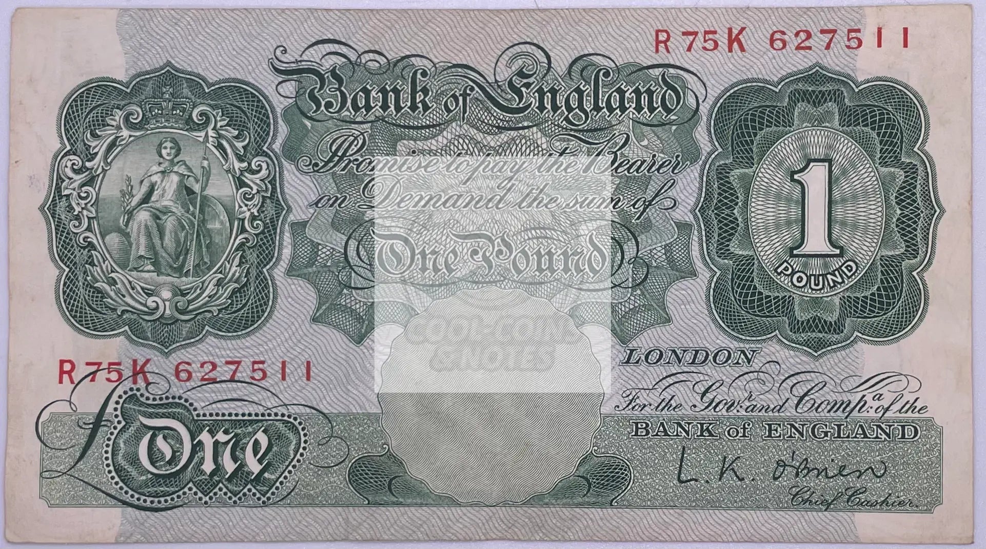England 1950 1 Pound P-369b World  Banknote - Cool Coins & Notes