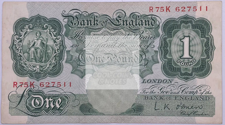 England 1950 1 Pound P-369b World  Banknote - Cool Coins & Notes