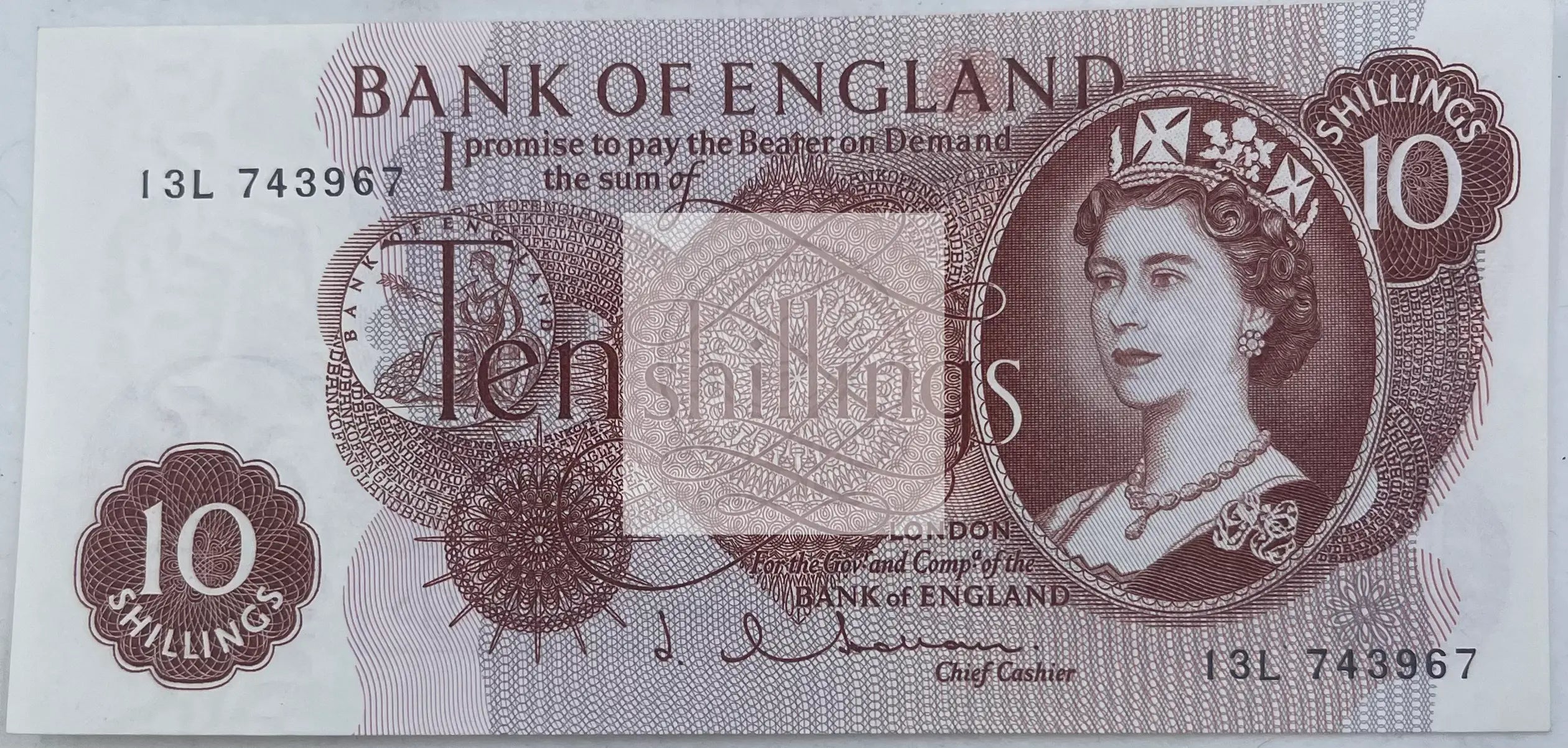 England 1963-1966 10 Shillings P-373b.2 UNC, World Banknote Currency - Cool Coins & Notes