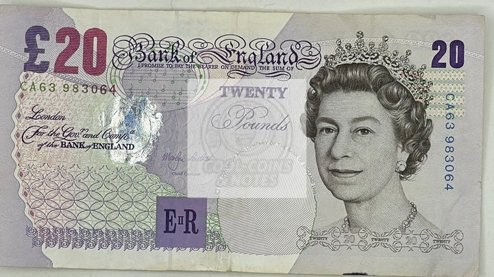 England 20 Pounds 2004 P-390b, Used Banknote - Cool Coins & Notes