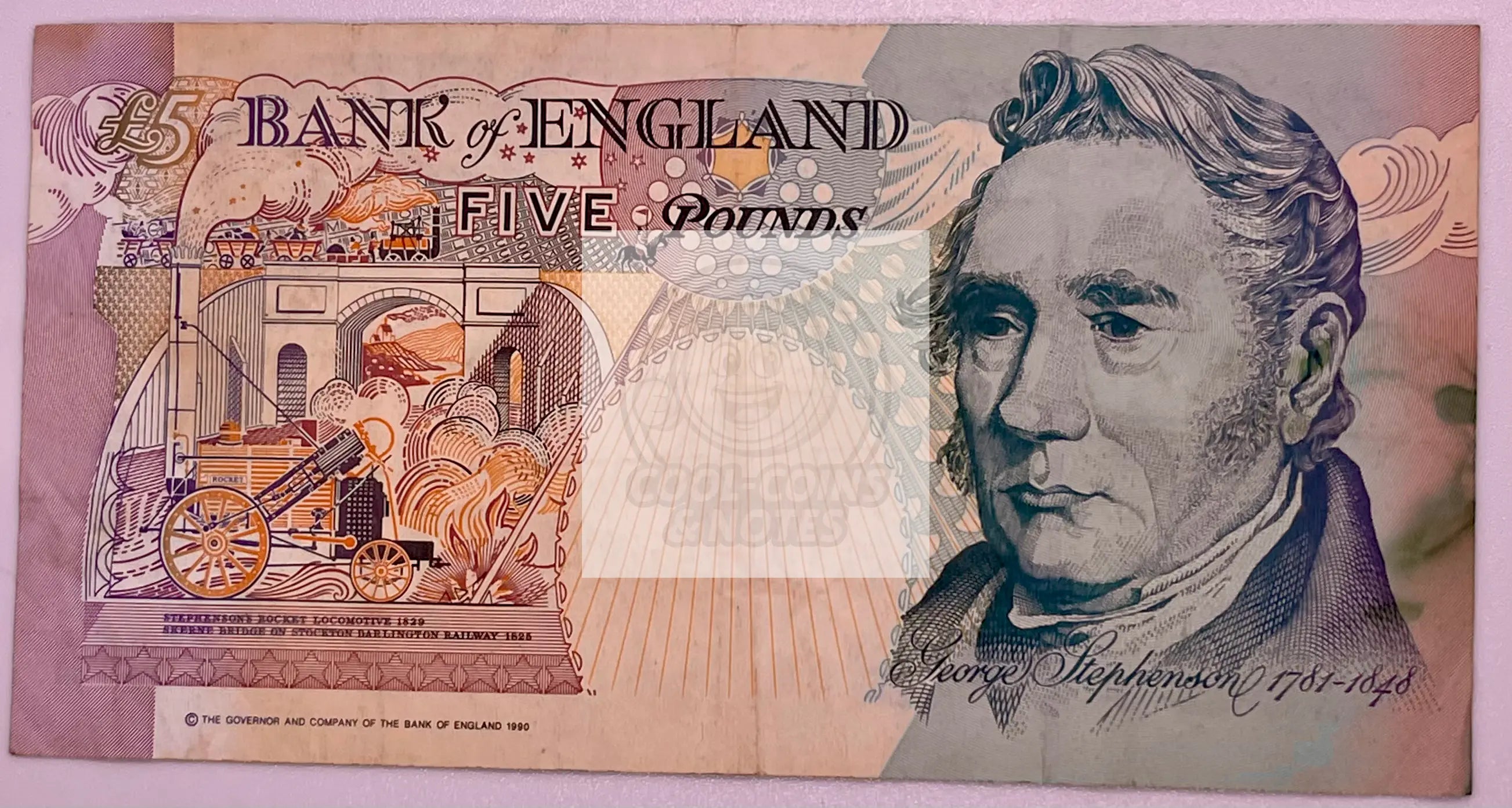 England 5 Pounds 1990(91) Banknote P-382b, Used World Banknote - Cool Coins & Notes