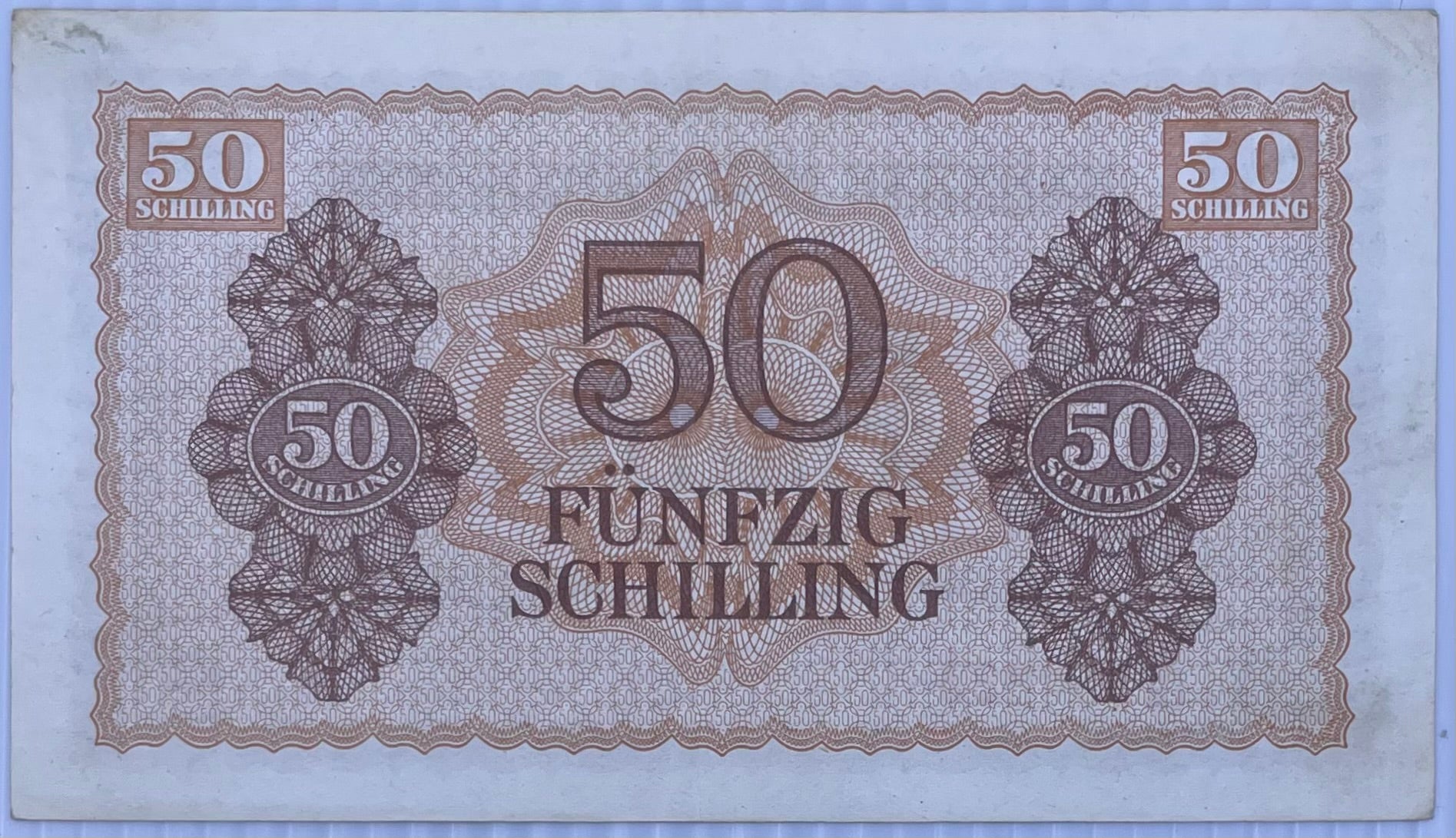1944 Austria 50 Shillings P-109 WW2 MPC Circulated World Banknote