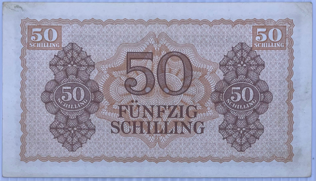 1944 Austria 50 Shillings P-109 WW2 MPC Circulated World Banknote