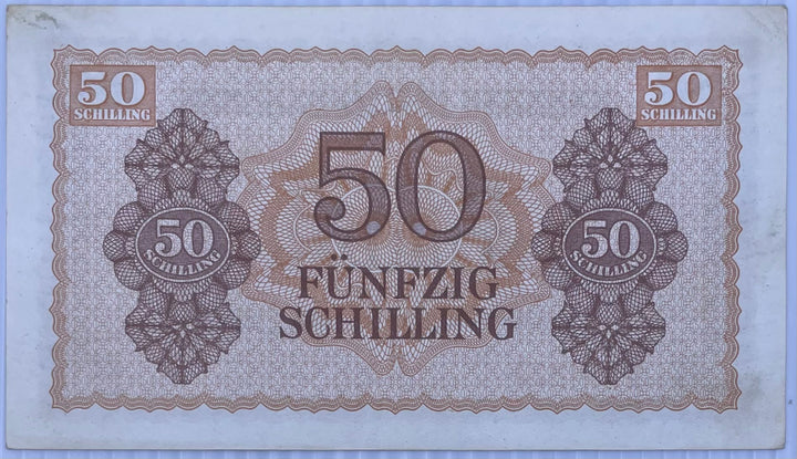 1944 Austria 50 Shillings P-109 WW2 MPC Circulated World Banknote