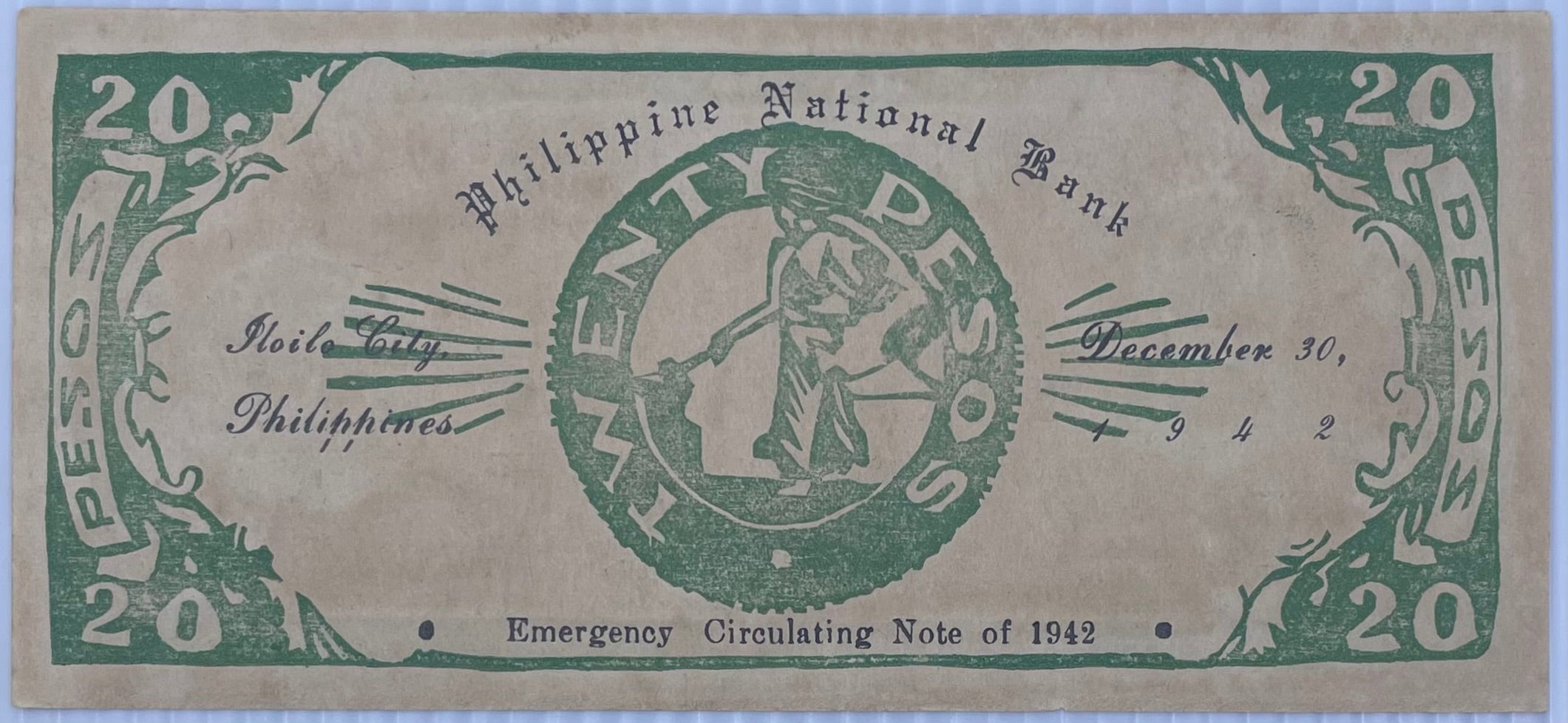1942 Philippines 20 Pesos P-S315 World Banknote
