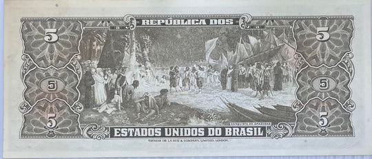 Brazil ND (1964) 5 Cruzeiros P-17 used banknote from lot