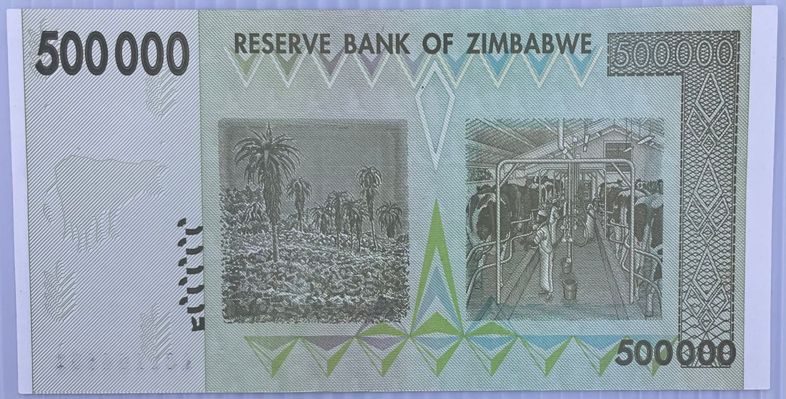 2008 Zimbabwe $500,000 Dollars P-76 UNC World Banknote