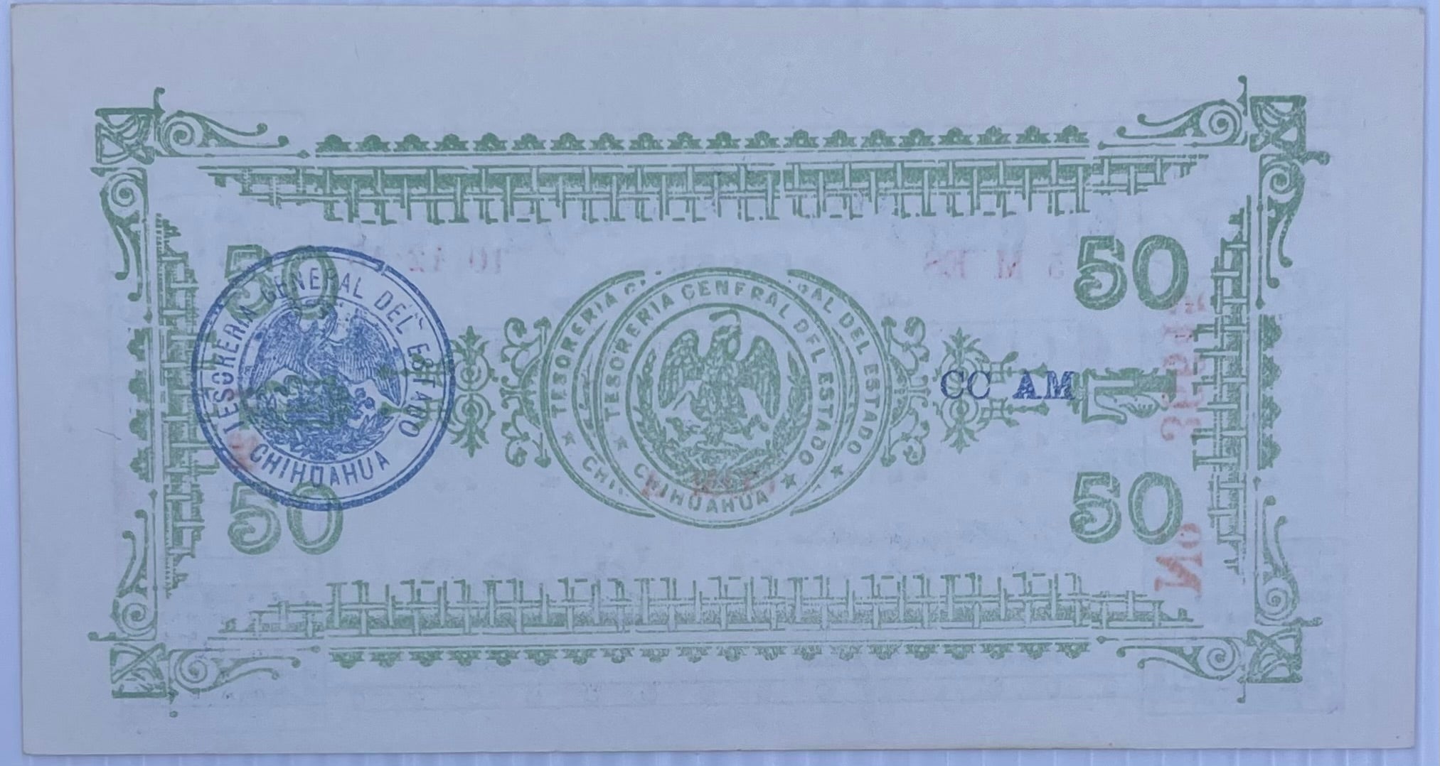 1914 Mexico 50 Centavos  P-S527 M#918b  Banknote UNC
