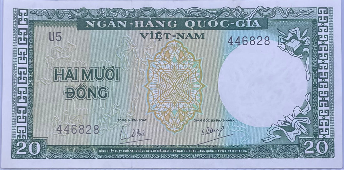 1964 Vietnam 20 Dong P-16a World Currency Banknote