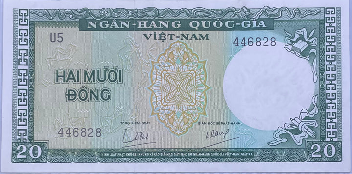 1964 Vietnam 20 Dong P-16a World Currency Banknote