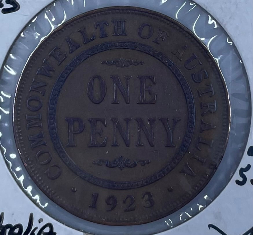 1923 Australian Penny KM 23 Very Fine Condition