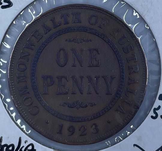 1923 Australian Penny KM 23 Very Fine Condition