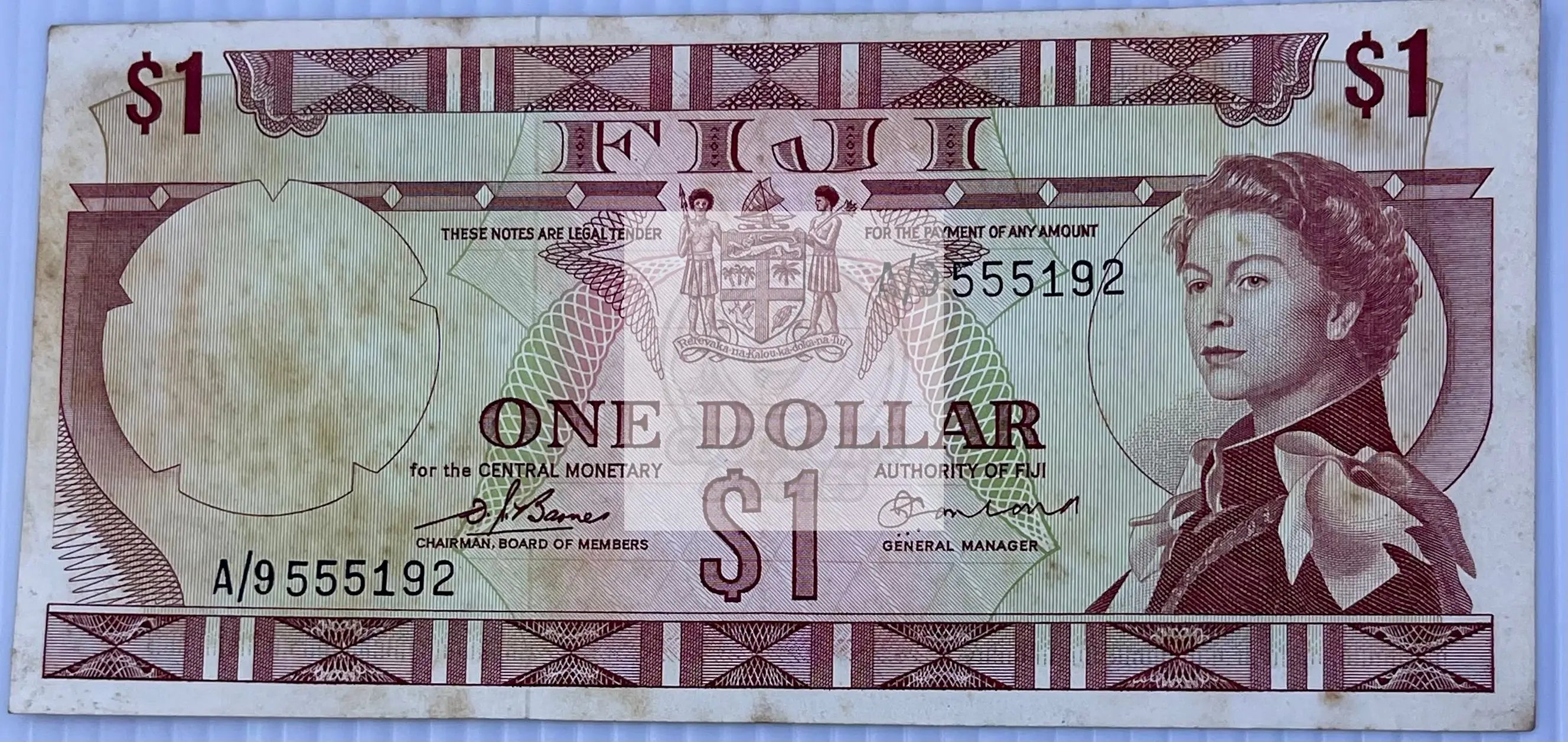 Fiji 1974 1 Dollar P- 71 – Queen Elizabeth II Used Banknote - Cool Coins & Notes