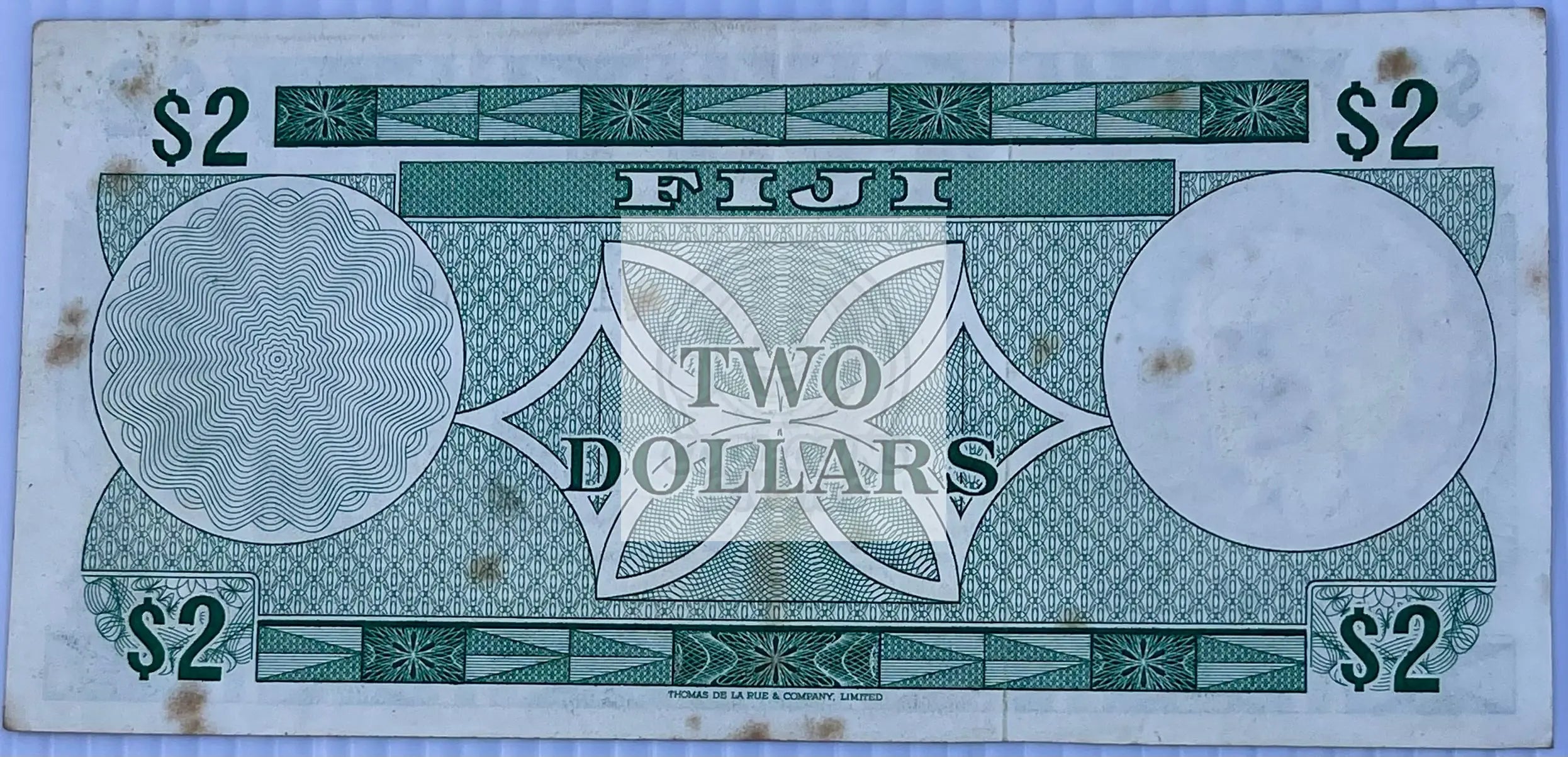 Fiji 1974 2 Dollar Pick# 72 – Queen Elizabeth II Used Banknote - Cool Coins & Notes