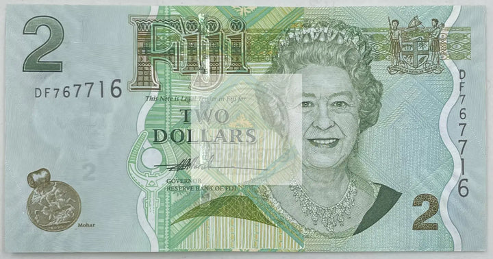 Fiji 2 Dollars Banknote, 2007 ND, P-109a, UNC - Cool Coins & Notes