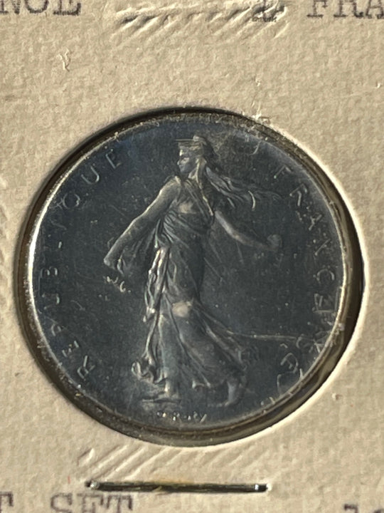 France 1 Franc 1961 Coin French Fifth Republic Oscar Roty Nickel 24mm KM# 925.1