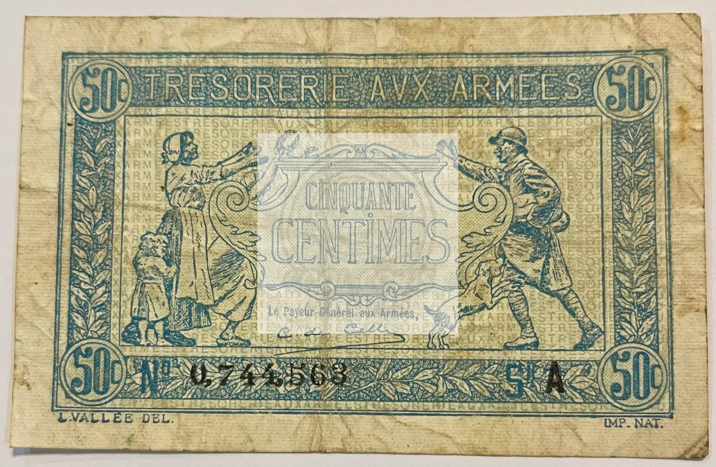 France 1917 50 Centimes M-1, Used Banknote - Cool Coins & Notes
