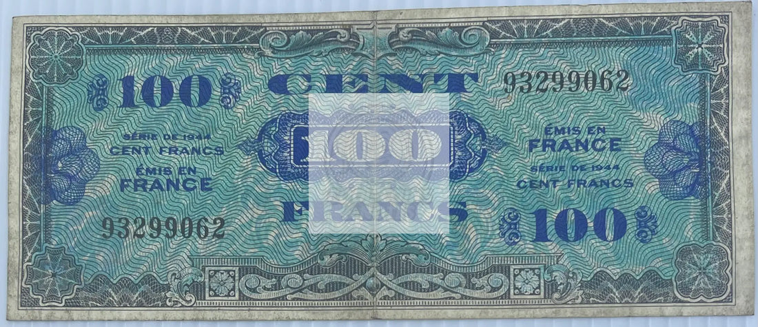 France 1944 100 P-118 WW2 MPC Francs Used World Banknote Currency - Cool Coins & Notes