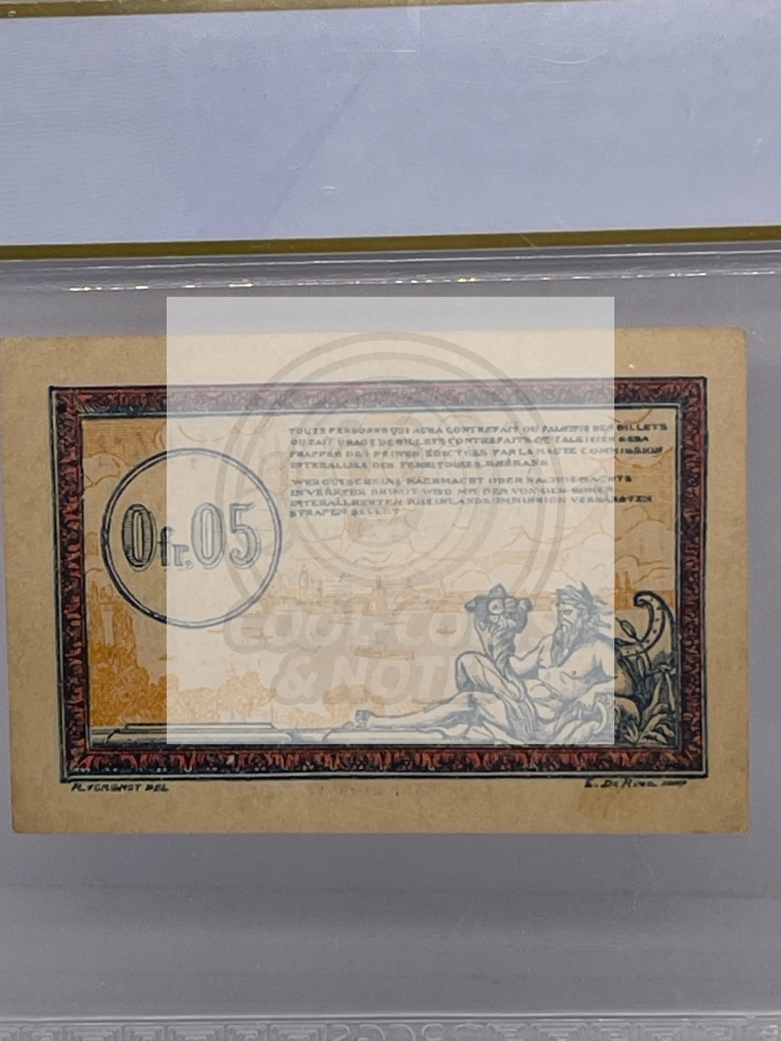 France-Occupied German Terr. R.C.F.T.O P #R1 ND 1923 .05 Franc PCGS 55 About UNC - Cool Coins & Notes