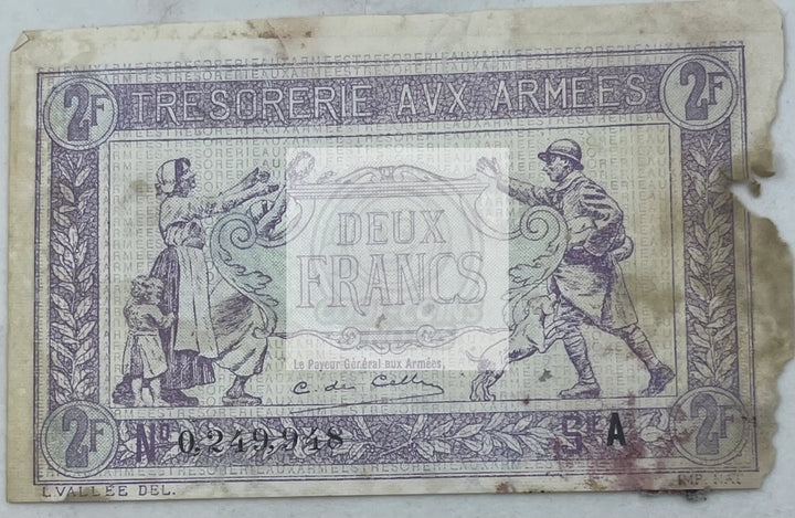 French Army Treasury 19192 Francs WW2, Used World Banknote - Cool Coins & Notes