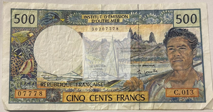 French Pacific Territories 2000 500 Francs P-1d, Used World Banknote - Cool Coins & Notes