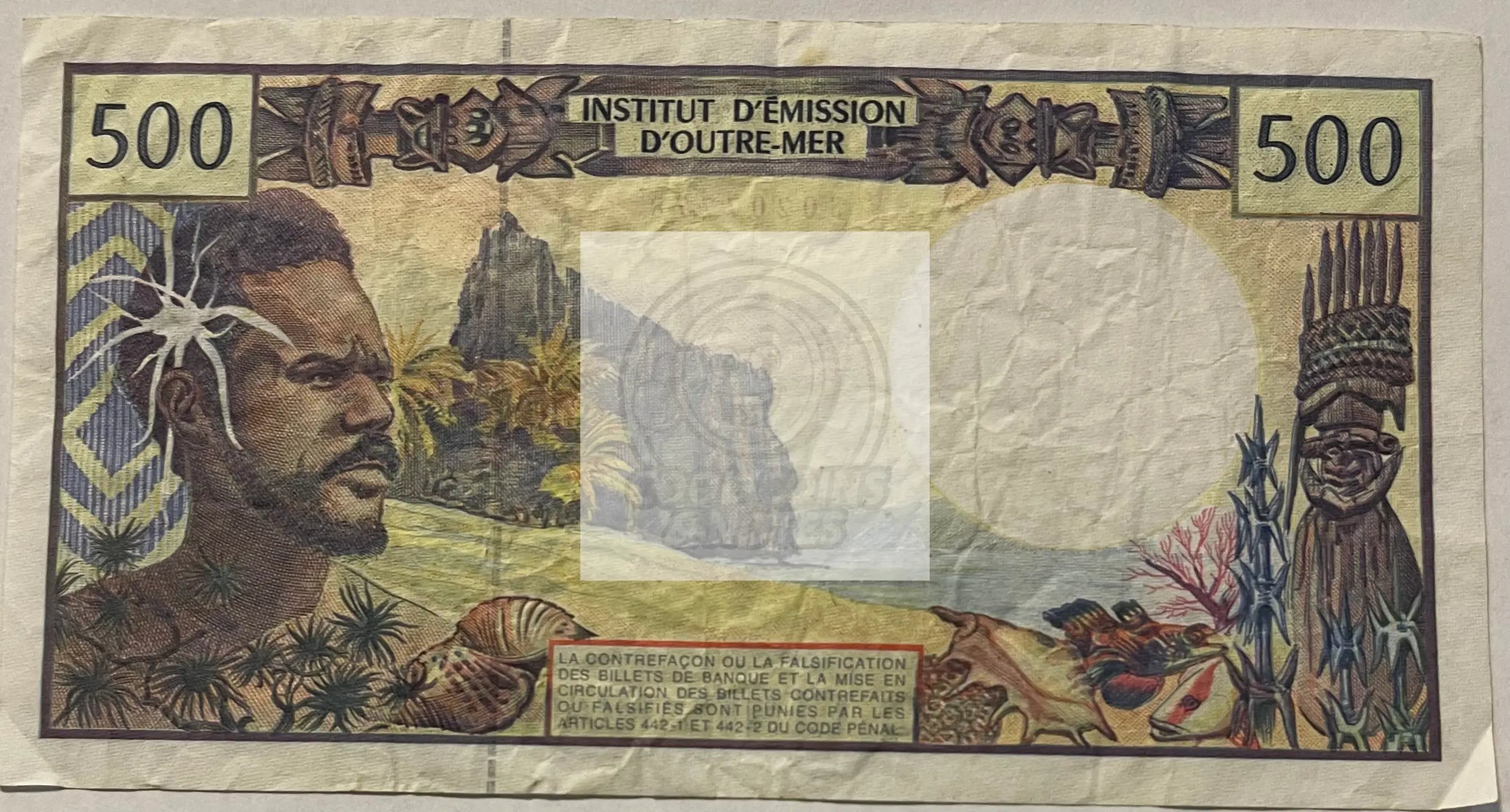 French Pacific Territories 2000 500 Francs P-1d, Used World Banknote - Cool Coins & Notes