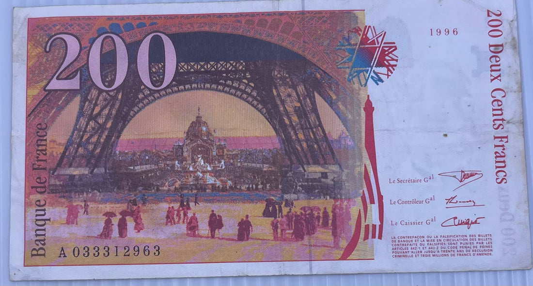 France 1999 200 Francs P-159 Used World Banknote From Lot