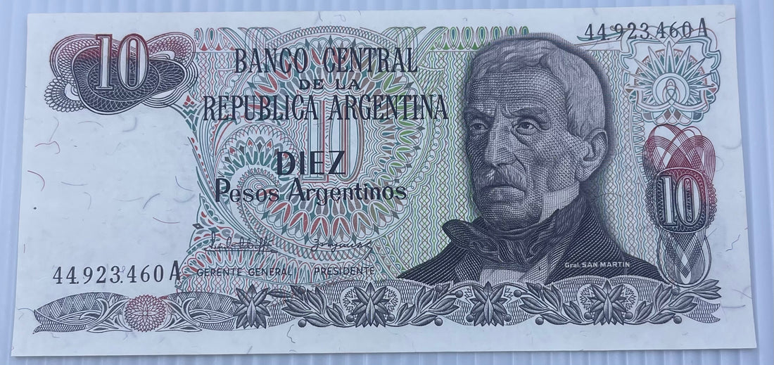 Argentina 1983-84 10 Pesos P-313 UNC Banknote