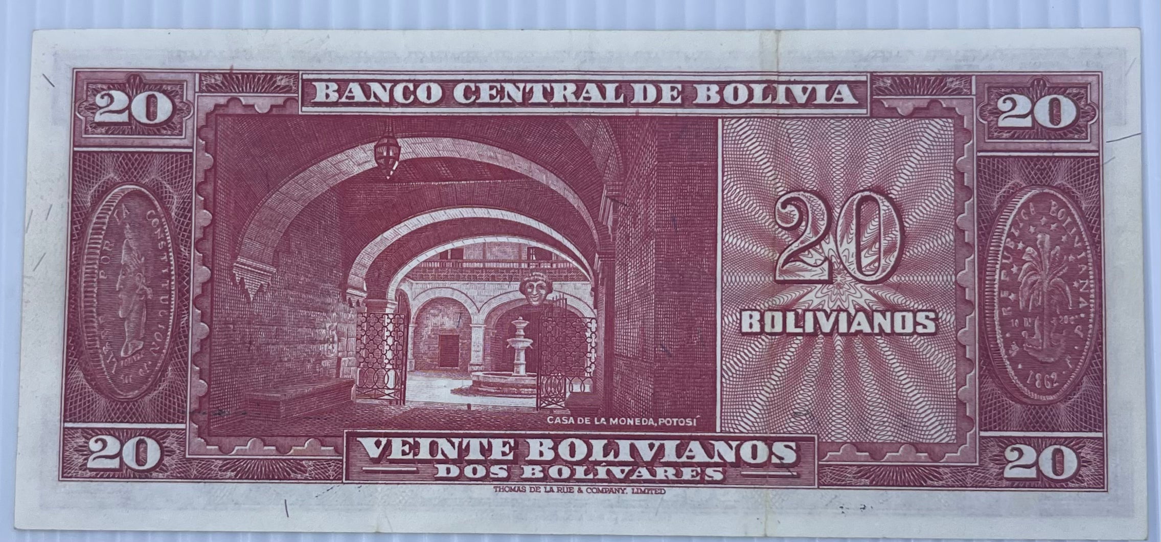 Bolivia 1953 20 Bolivianos P-1 Used World Banknote