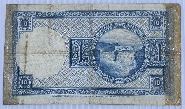 Iceland 1928 10 Kronur P-28 Used World Banknote