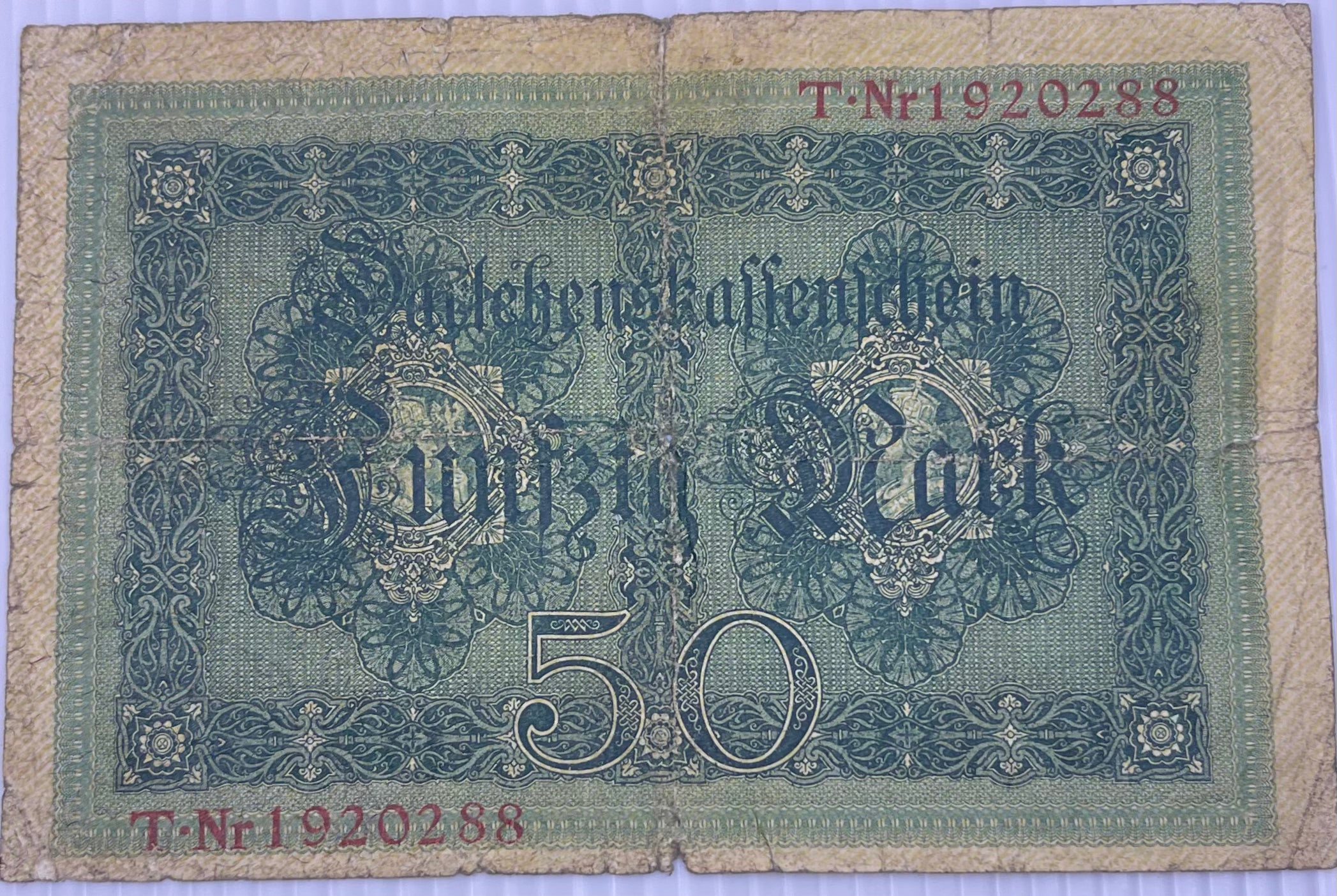 Germany 1914 50 Mark P- 49 Used Wolrd Banknote From Lot