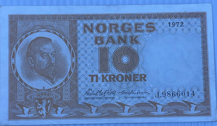Norway 1973 10 Kroner P-31 Used World Banknote