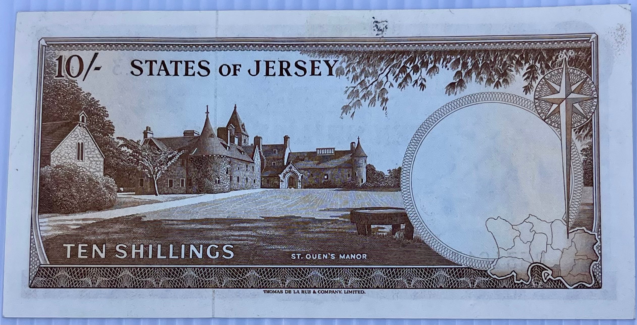 Jersey 1963 10 schillings P-7 AUNC QEII World Banknote