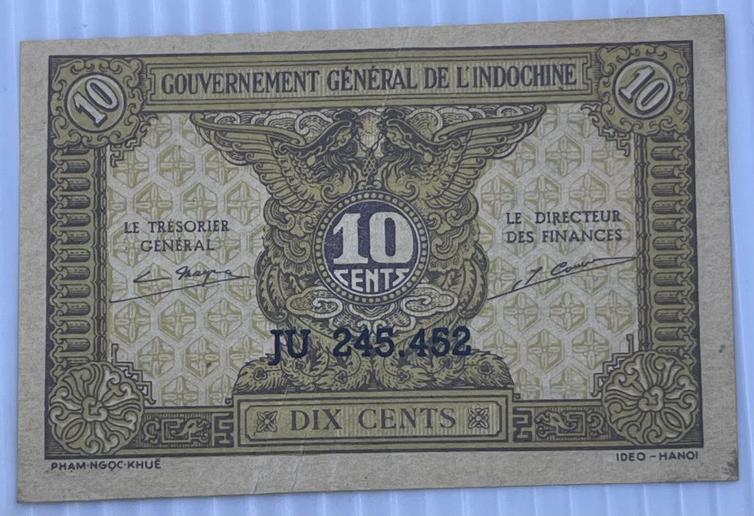 French Indochina 1942 10 Cents P-89 Used World Banknote