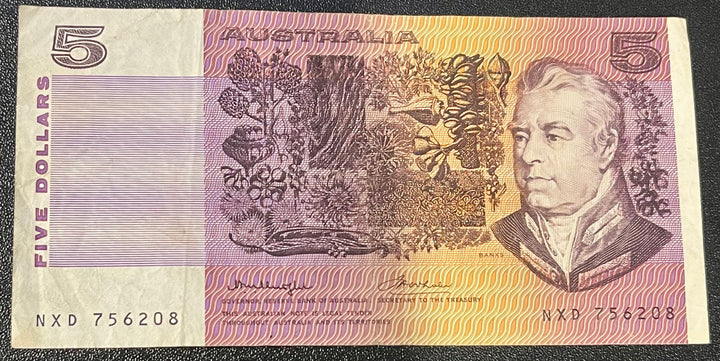 Australia 1985 5 Dollars P-40 Used World Banknote