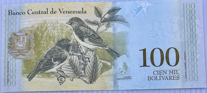 Venezuela 100000 (100,000) Bolivares, 2017 P-100 UNC Banknote