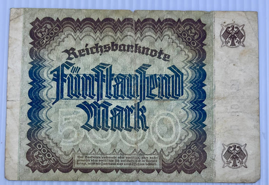 Germany 1922 5000 Mark P-81 Circulated World Banknote Currency From Lot