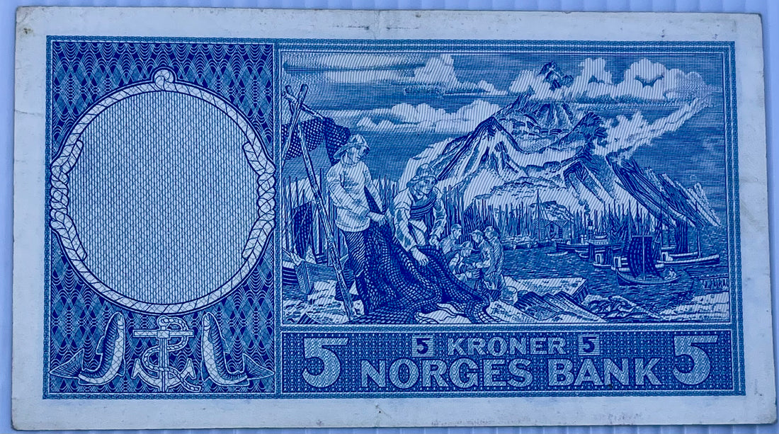 Norway 1959 5 Kroner P-30e Used World Banknote