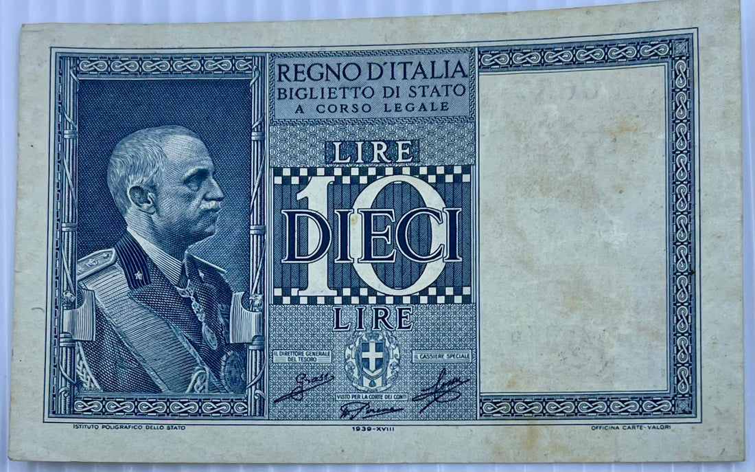 Italy 1944 10 Lire P-25 Used World Banknote
